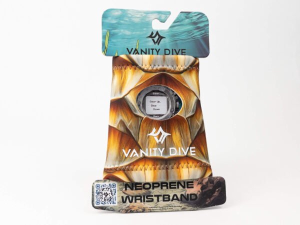 Imagen de la muñequera Neoprene Wristband Turtle en su packaging vista anterior