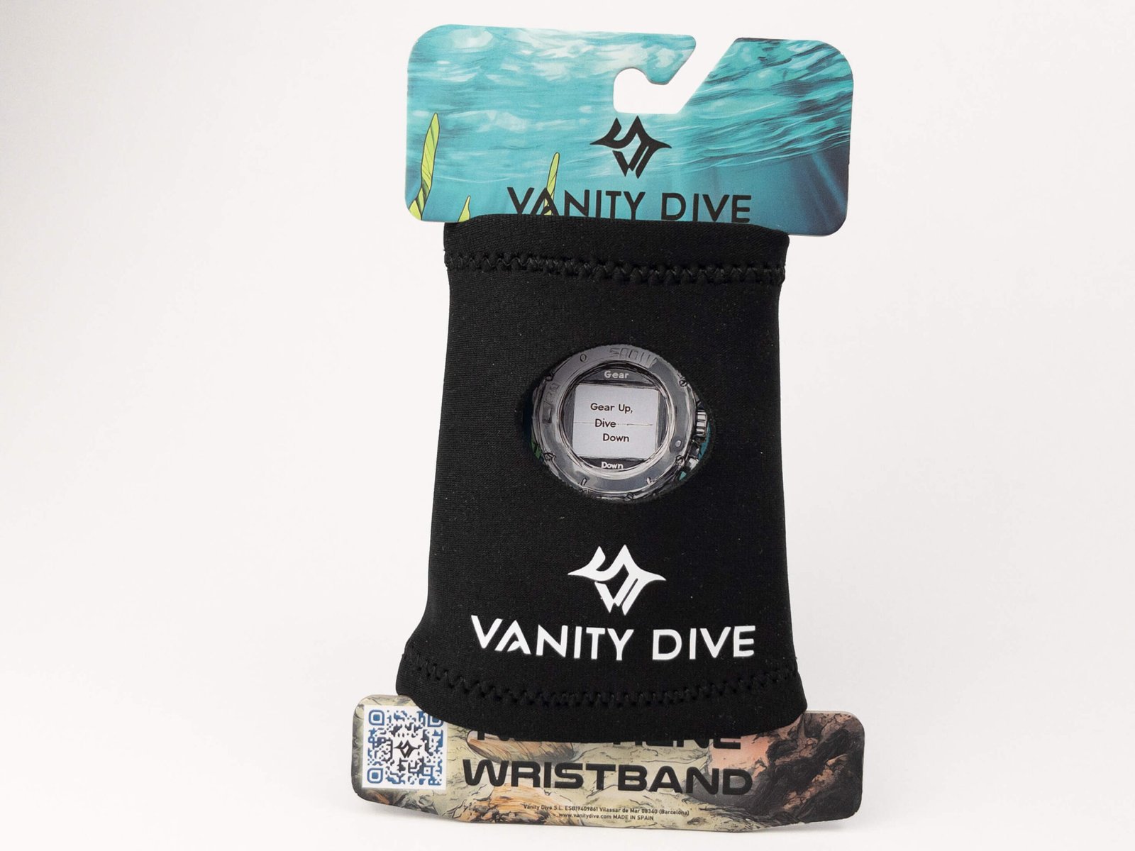 Imagen del packaging con la Neoprene Wristband Black vista delantera